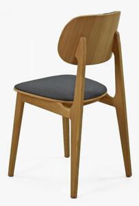 Modern tölgyfa szék, antracit színű kárpitozással