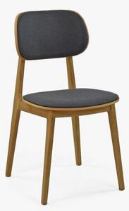 Modern tölgyfa szék, antracit színű kárpitozással