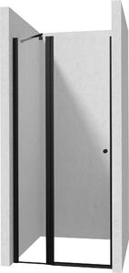 Deante Kerria Plus, 1-szárnyú zuhanyajtó 80x200 cm, 6mm átlátszó üveg, fekete profil, DEA-KTSUN42P
