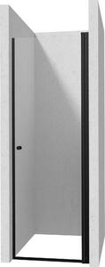 Deante Kerria Plus, 1-szárnyú zuhanyajtó 90x200 cm, 6mm átlátszó üveg, fekete profil, DEA-KTSWN41P