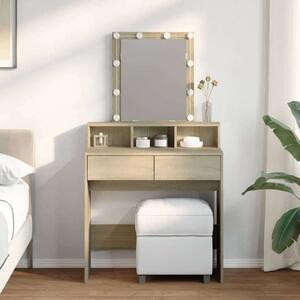 VidaXL Sminkasztal LED-del - Sonoma Tölgy - 80x41x144,5 cm
