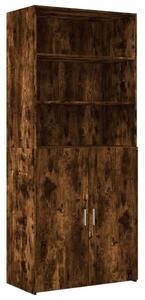VidaXL füstös tölgy színű szerelt fa magasszekrény 80 x 42,5 x 185 cm