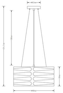 Lámpa Mennyezeti lámpatest MARISA,2638,AC220-240V,50/60Hz,3*E27, max.40W, IP20, Átmérő 40 cm, hármas, fekete