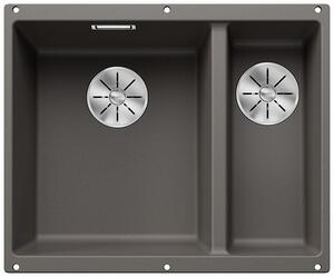 Blanco Subline 340/160-U, szilgránit mosogató a munkalap alatt 555x460x190 mm, mosogató balra, 1,5 kamrás, szürke vulkán, BLA-527345