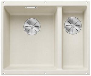Blanco Subline 340/160-U, szilgránit mosogató a munkalap alatt 555x460x190 mm, mosogató bal oldalon, 1,5 kamrás, puha fehér, BLA-527162