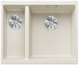 Blanco Subline 340/160-U, szilgránit mosogató a munkalap alatt 555x460x190 mm, mosogató a jobb oldalon, 1,5 kamrás, puha fehér, BLA-527163