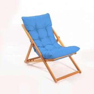 Összecsukható kerti szék, kék párnával - OMBRE