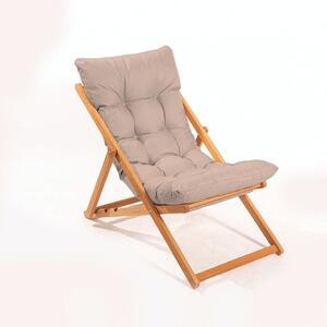 Összecsukható kerti szék, bézs párnával - OMBRE