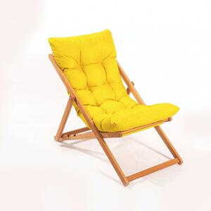 Összecsukható kerti szék, sárga párnával - OMBRE