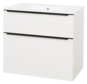 Mereo Mereo, Mailo, fürdőszoba szekrény kerámia mosdóval 81 cm, fehér, tölgy, antracit, MER-CN541B