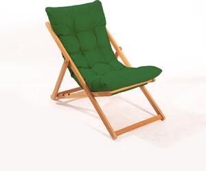 Összecsukható kerti szék, zöld párnával - OMBRE