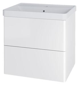 Mereo Mereo, Siena, fürdőszoba szekrény kerámia mosdóval 61 cm, fehér, antracit, fekete, MER-CN410