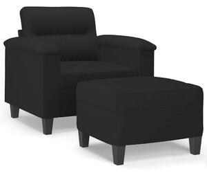 VidaXL fekete mikroszálas szövet kanapéfotel lábtartóval 60 cm