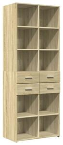VidaXL sonoma tölgy színű szerelt fa magasszekrény 70 x 42,5 x 185 cm