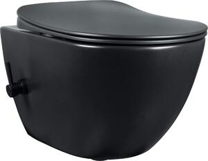 Deante Peonia, falra szerelhető WC csésze bidé funkcióval 515x370 mm, fekete matt, DEA-CBP_NWPW