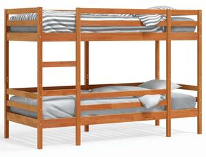 VidaXL viaszbarna tömör fenyőfa emeletes ágy 80 x 200 cm