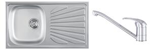 Luna Flex 1D 90 Inox Mosogató és Gamma Alfa Konyhai Csaptelep Szett
