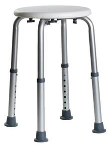 BISK Erga Handicap PRO, állítható magasságú zuhanyszék 443x443x526 mm, fehér-szürke, ERG-07705