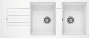 Blanco Zia 8 S, szilgránit mosogató 1160x500x190 mm, 2 kamrás, fehér, BLA-515597