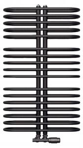 Regnis LEVEL II, fűtőelem 600x1380mm központi csatlakozással 50mm, 1203W, fekete matt, LEVEL1380/600/D50/BLACK