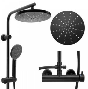 Erga Dubai, zuhanyszett csapteleppel és fejzuhannyal 23 cm, matt fekete, ERG-YKA-BP.DUBAJ23-BLK