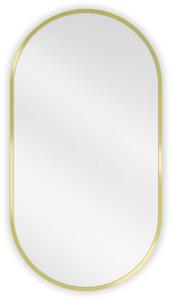 Mexen Loft, ovális fürdőszobai tükör 75 x 40 cm, keret színe arany fényes, 9851-075-040-000-50
