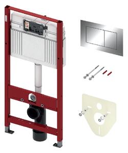 Tece Teceprofil, SET 4 az 1-ben süllyesztett szerelőmodul fali WC-hez h112 w50 cm + króm gomb + fogantyú + hangszigetelés, 9400412