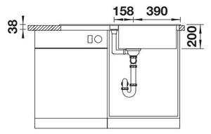Blanco Adira XL 6 S, szilgránit mosogató 1000x500x200 mm, 1 kamrás, tartufo, BLA-527623
