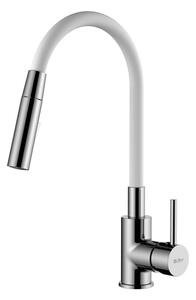 Mosogató csaptelep Ceramia S-Line Pro szilikon karral fehér / króm SIKOBSLPRO290B2F