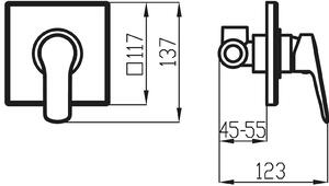 Novaservis, Fal alatti zuhanycsap Metalia 54, króm, 54050-0