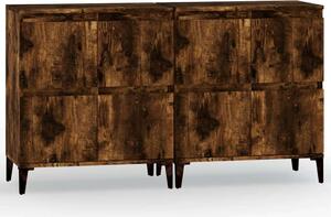 VIDAXL - Fa Tálalószekrény - Füstös Tölgy - 60x35x70 cm (2 db)
