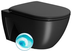 GSI GSI, PURA ECO fali WC csésze, Swirlflush, 36x55cm, fekete dupla matrac, 880726