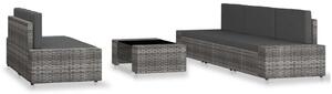 6 részes szürke polyrattan kerti ülőgarnitúra