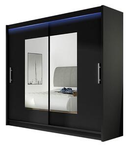 Gardróbszekrény Closico Pallor VII, Laminált forgácslap, 215x180x58cm, Fekete