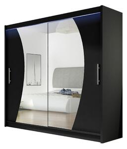 Gardróbszekrény Closico Pallor IX, Laminált forgácslap, 215x180x58cm, Fekete