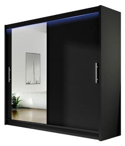 Gardróbszekrény Closico Pallor VI, Laminált forgácslap, 215x180x58cm, Fekete