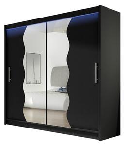 Gardróbszekrény Closico Pallor X, Laminált forgácslap, 215x180x57cm, Fekete