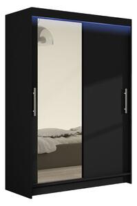 Gardróbszekrény Closico Pacron VI, Laminált forgácslap, 200x120x58cm, Fekete