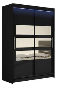 Gardróbszekrény Closico Pacron V, Laminált forgácslap, 200x120x58cm, Fekete