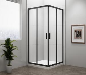 Polysan Polysan, EASY BLACK négyzet alakú zuhanyparaván 800x800mm, átlátszó üveg, EL5215B