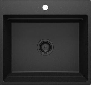 Deante Magnetic, 1 kamrás gránit mosogató 560x520x220mm, grafit fém, DEA-ZRM_G10A