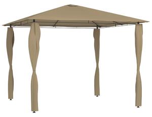 VidaXL tópszínű pavilon oszlop takarókkal 3 x 3 x 2,6 m 160 g/m²