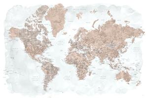 Művészeti nyomat Blursbyai - Neutral world map, (60 x 40 cm)