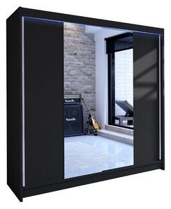 Gardróbszekrény Closico Cavaris II, Laminált forgácslap, 215x180x58cm, Fekete