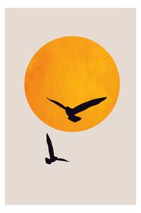 Művészeti nyomat Kubistika - Birds in the sky, (40 x 60 cm)
