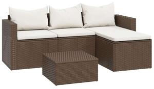 Polyrattan Kerti Ülőgarnitúra - 3 részes - Barna