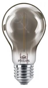 LED lámpa , égő , izzószálas hatás , filament , E27 foglalat , 2.3 Watt , meleg fehér , szürke , Philips , Classic smoky