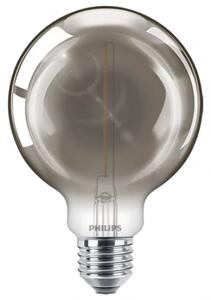 LED lámpa , égő , izzószálas hatás , filament , gömb , E27 , G93 , 2 Watt , meleg fehér , szürke , Philips , Classic smoky