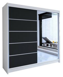 Gardróbszekrény Closico Cavaris III, Laminált forgácslap, 215x180x58cm, Fekete, Fehér