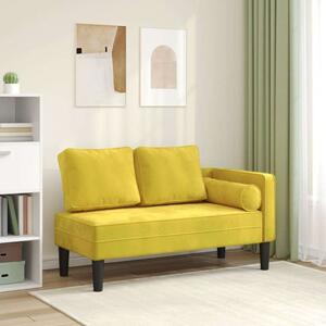 VidaXL Sarokkanapé - Bársony - Sárga - 116,5x62x57,5cm